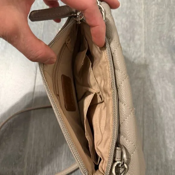 Nine West Taupe Quilted Chain Crossbody Bag - Picture 5 of 7